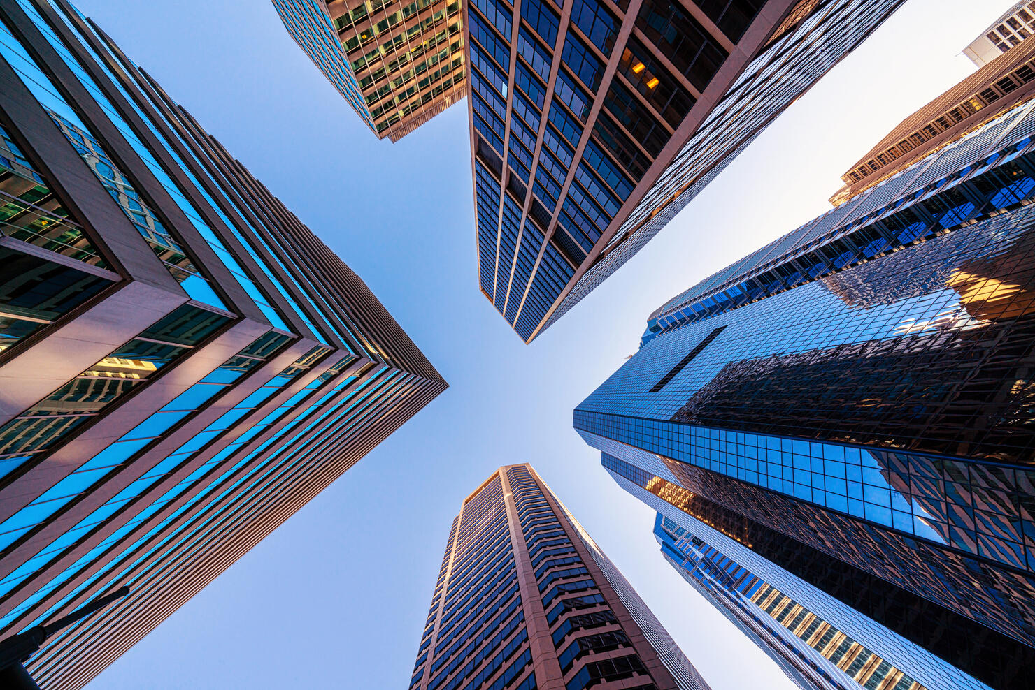 Low angle view of the skyscrapers in Philadelphia City