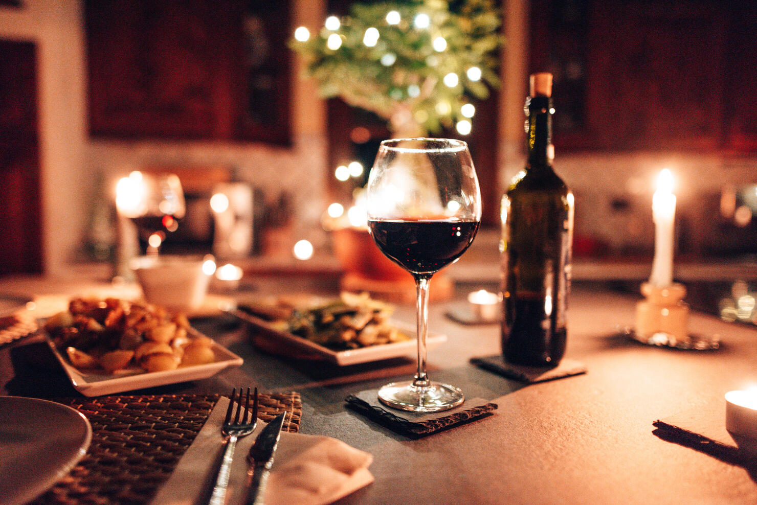 table set up for dinner