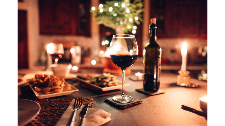 table set up for dinner