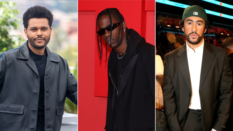 The Weeknd, Travis Scott and Bad Bunny