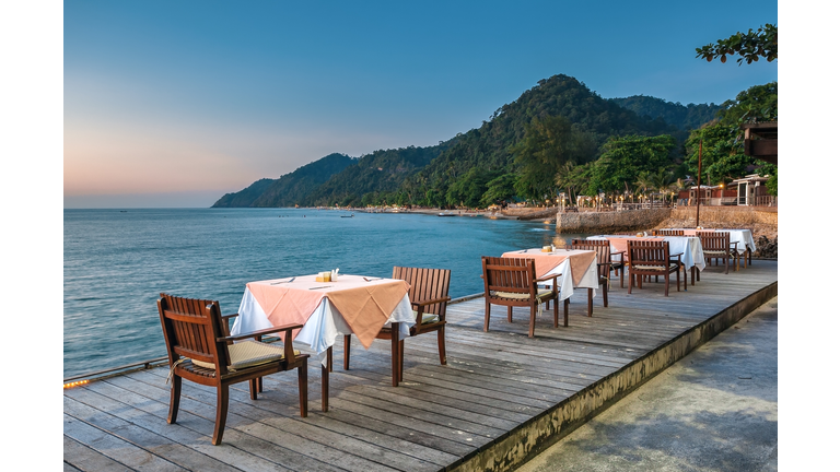 Seafront restaurant, Ko Chang, Thailand