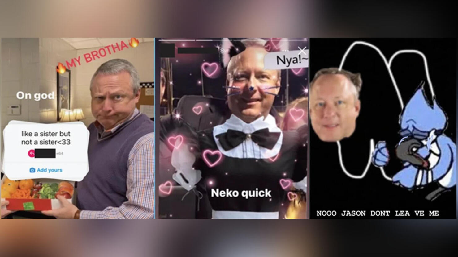 Memes poking fun at a high school principal