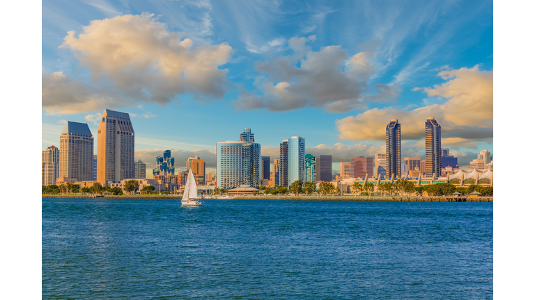 Cityscape with skyscrapers of San Diego Skyline, Ca (P)