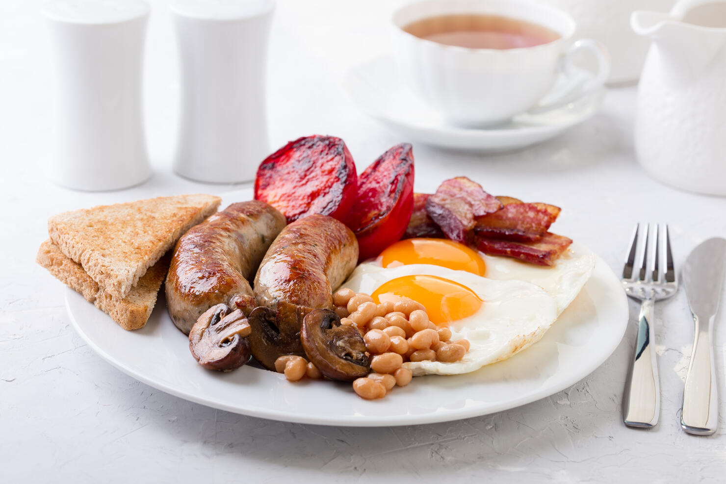 Traditional British Dishes. English breakfast