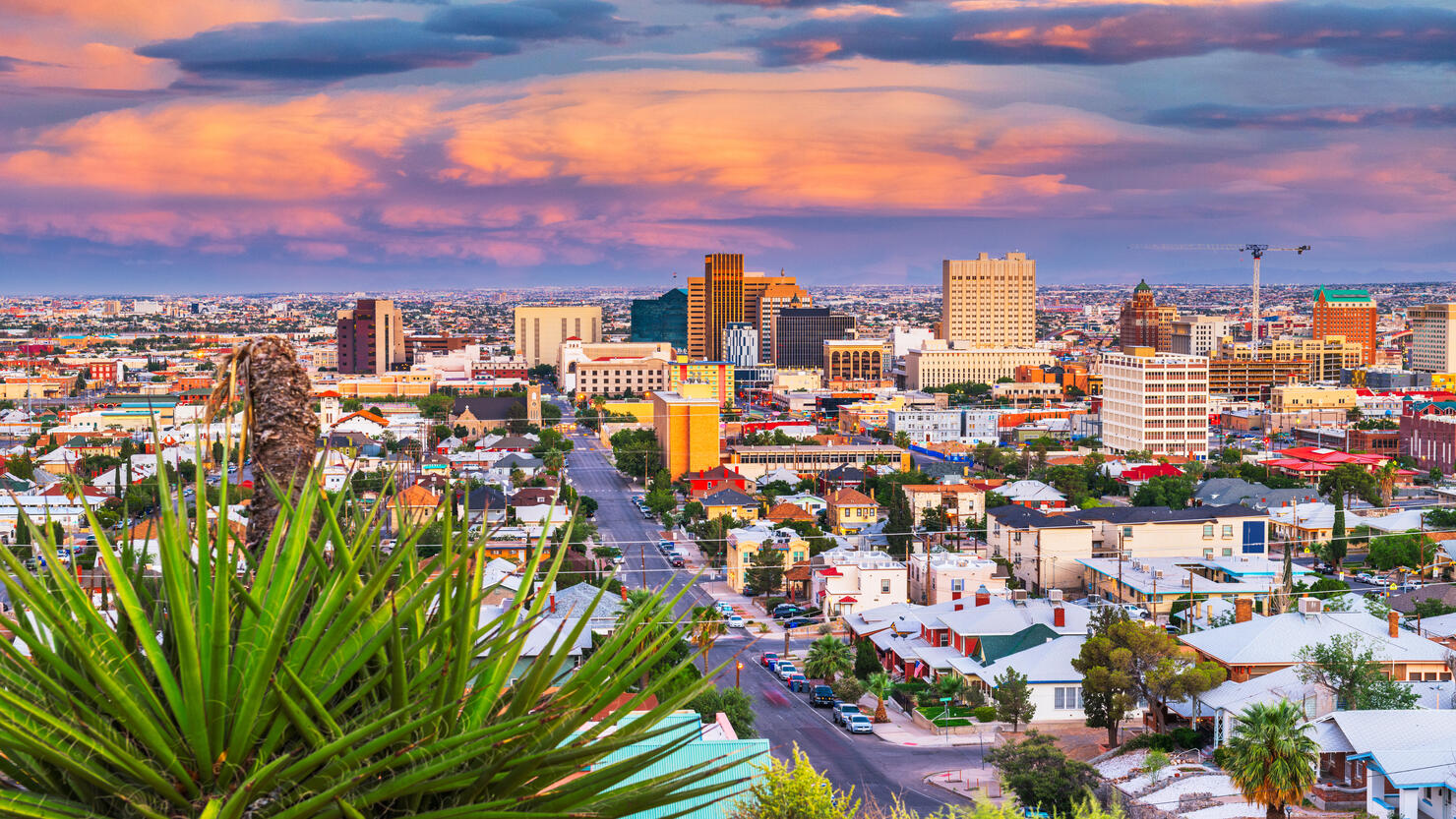 El Paso, Texas, USA  Downtown City Skyline