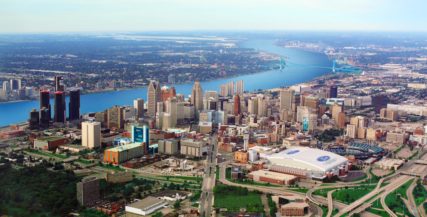Aerial view - Detroit Michigan