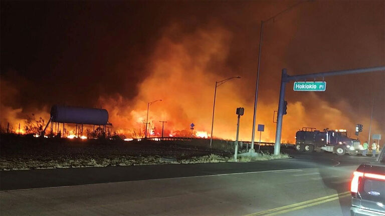 Wildfire burning in Hawaii