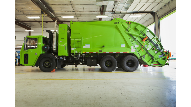 Green Garbage Truck Maintenance