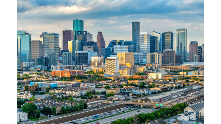 Downtown Houston Skyline at Sunset