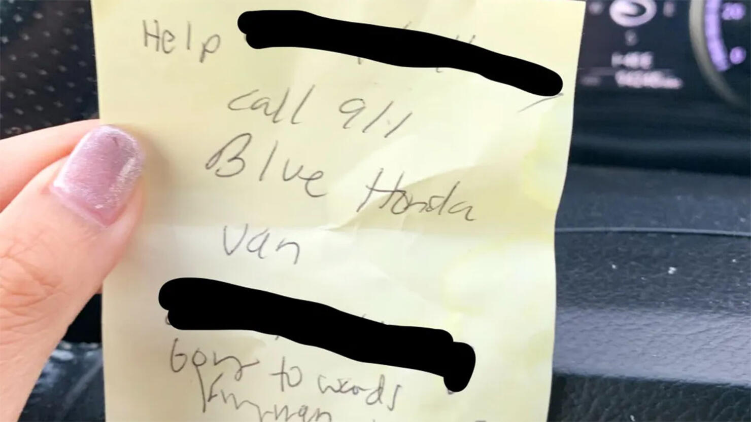 A note from a kidnapped woman