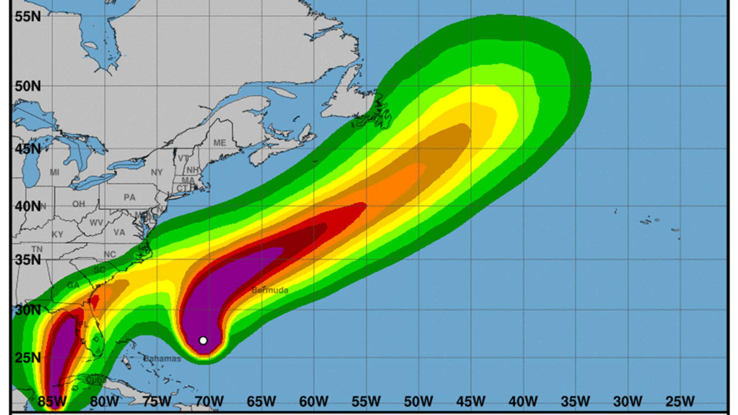 Hurricane Franklin Wind speed