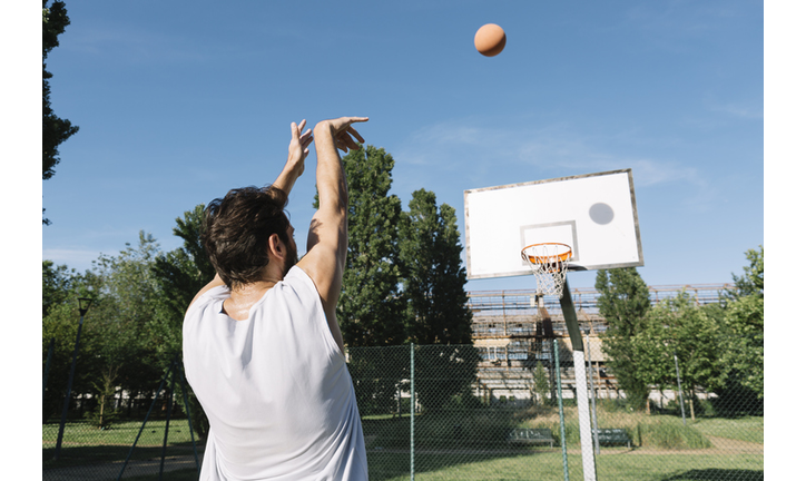 Man playing basketball