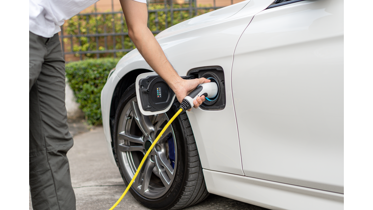 Electric vehicle during the charging process