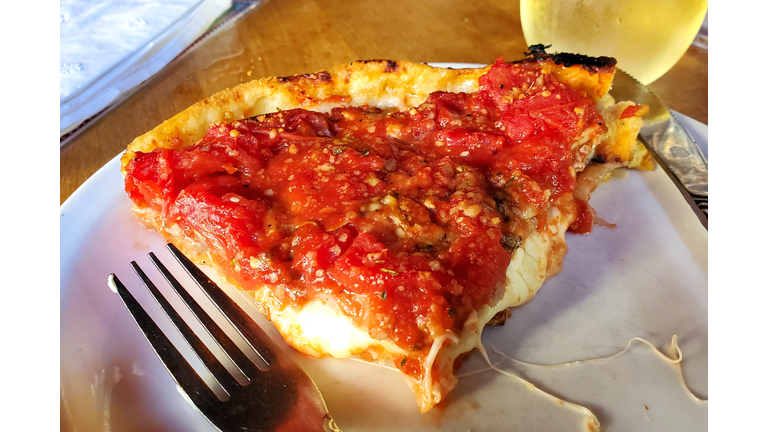 Chicago-style deep dish pan pizza