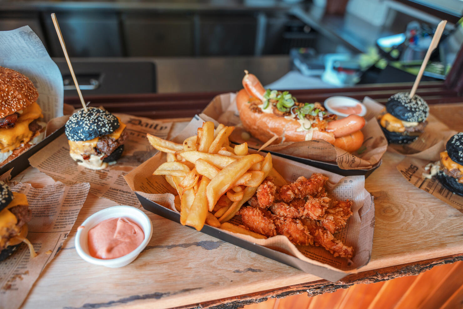 Close Up of Chicken Fingers and Fries