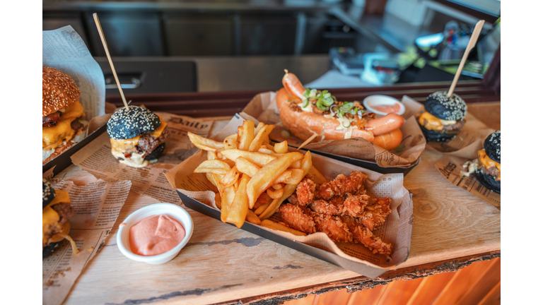 Close Up of Chicken Fingers and Fries