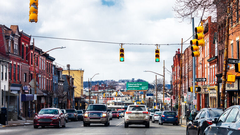 Street in Bloomfield district, Pittsburgh PA