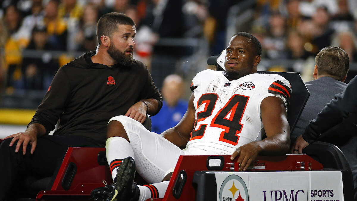 Steelers Crowd Gasped When Shown Nick Chubb Knee Injury