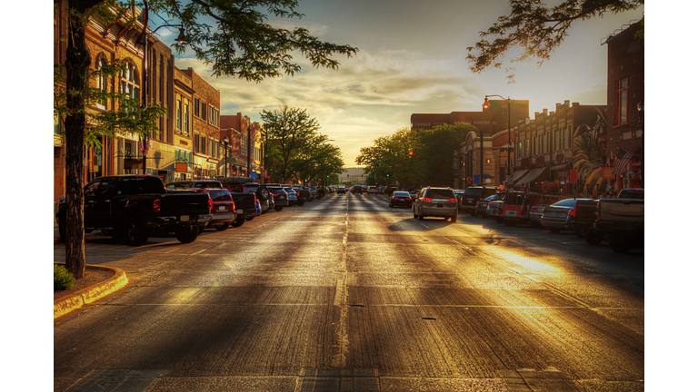 Looking Into the Sunset on Main Street