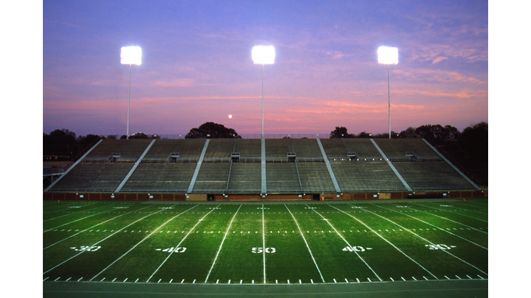 Empty football stadium.