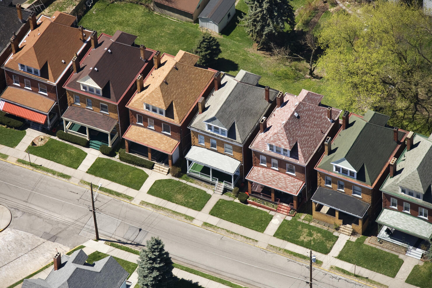 Row of identical houses