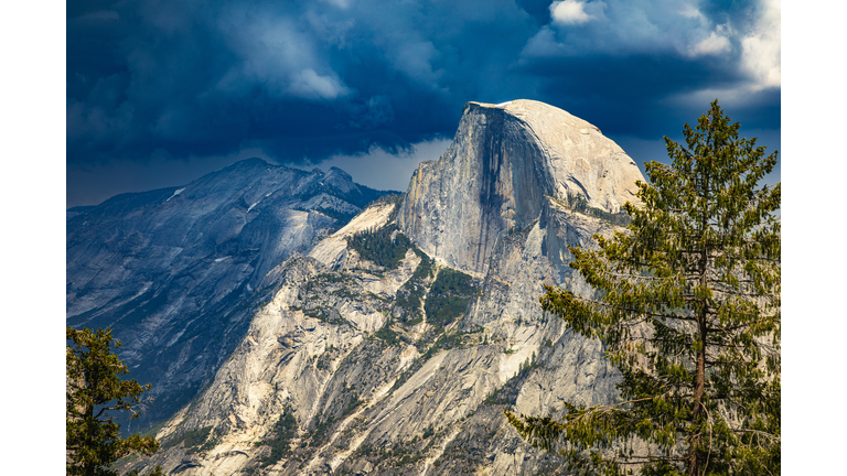 Storm forming over half dome in Yosemite National Park