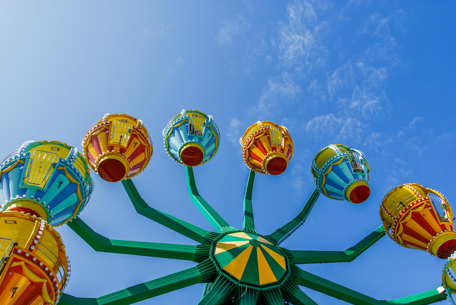 Colorful ferris wheel against sky in Lion Country Safari, Loxahatchee, Palm Beach County, Florida