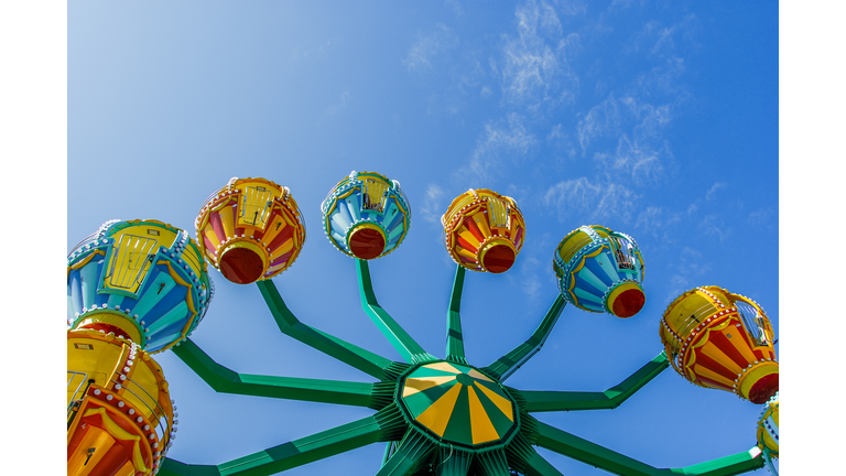 Colorful ferris wheel against sky in Lion Country Safari, Loxahatchee, Palm Beach County, Florida