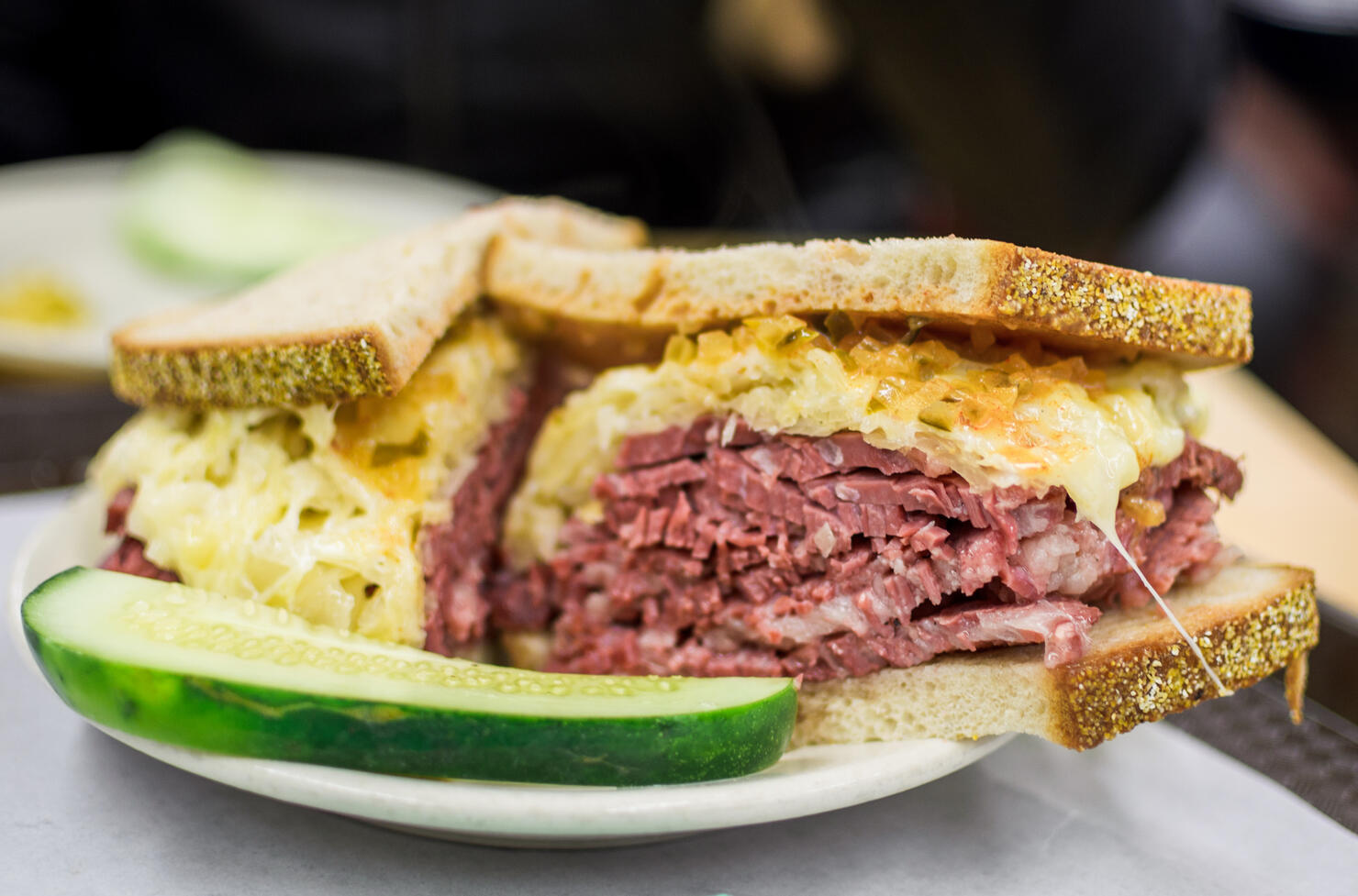 Reuben Sandwhich with Pickle