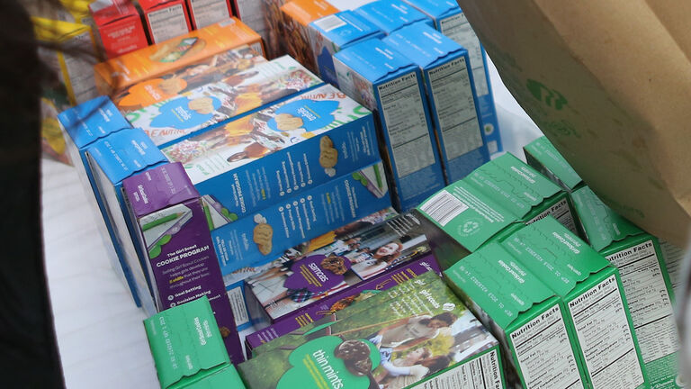 Girl Scouts Sell Cookies From Street Trucks In New York City