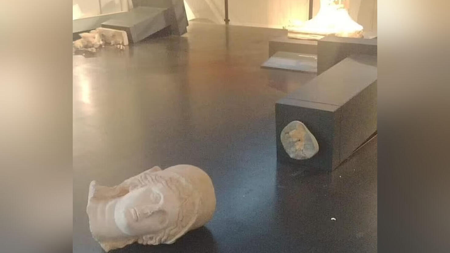 Two Smashed Roman statues