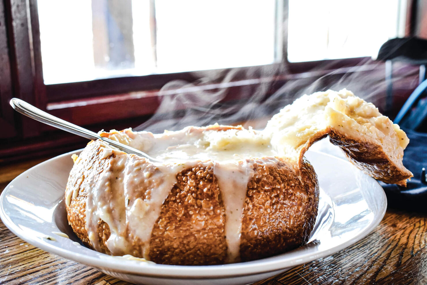 Sourdough Bowl of Clam Chowder