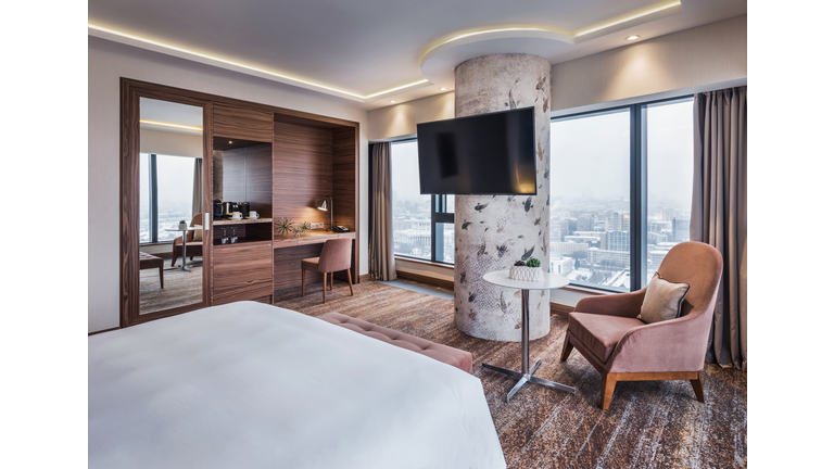 Luxury bedroom in a hotel suite