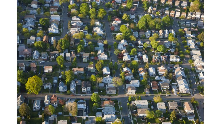 Aerial view of houses, New York, USA