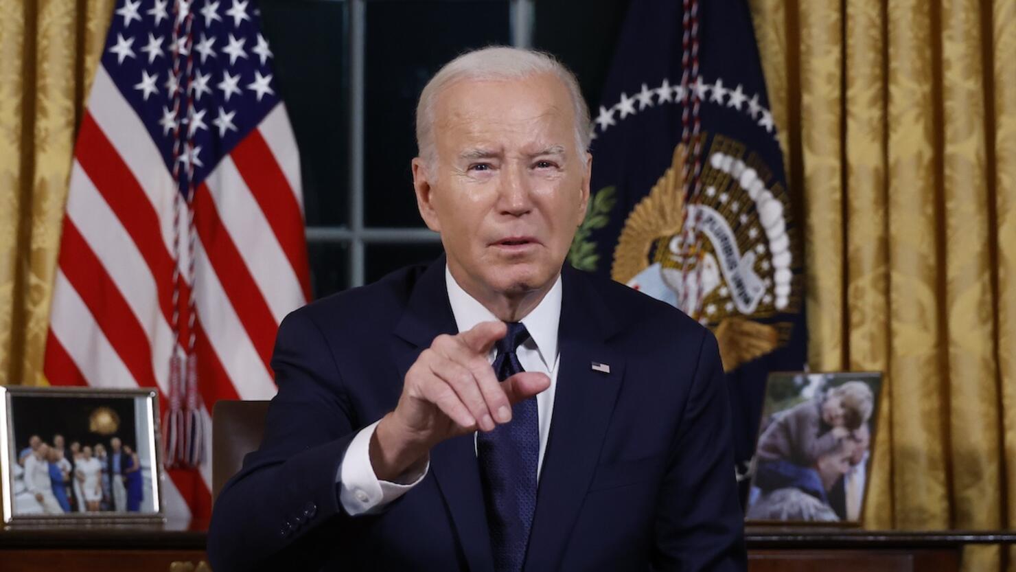 President Biden Delivers Remarks From The Oval Office On Administration's Response To Foreign Conflicts