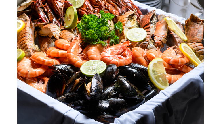 Close up of seafood in plate