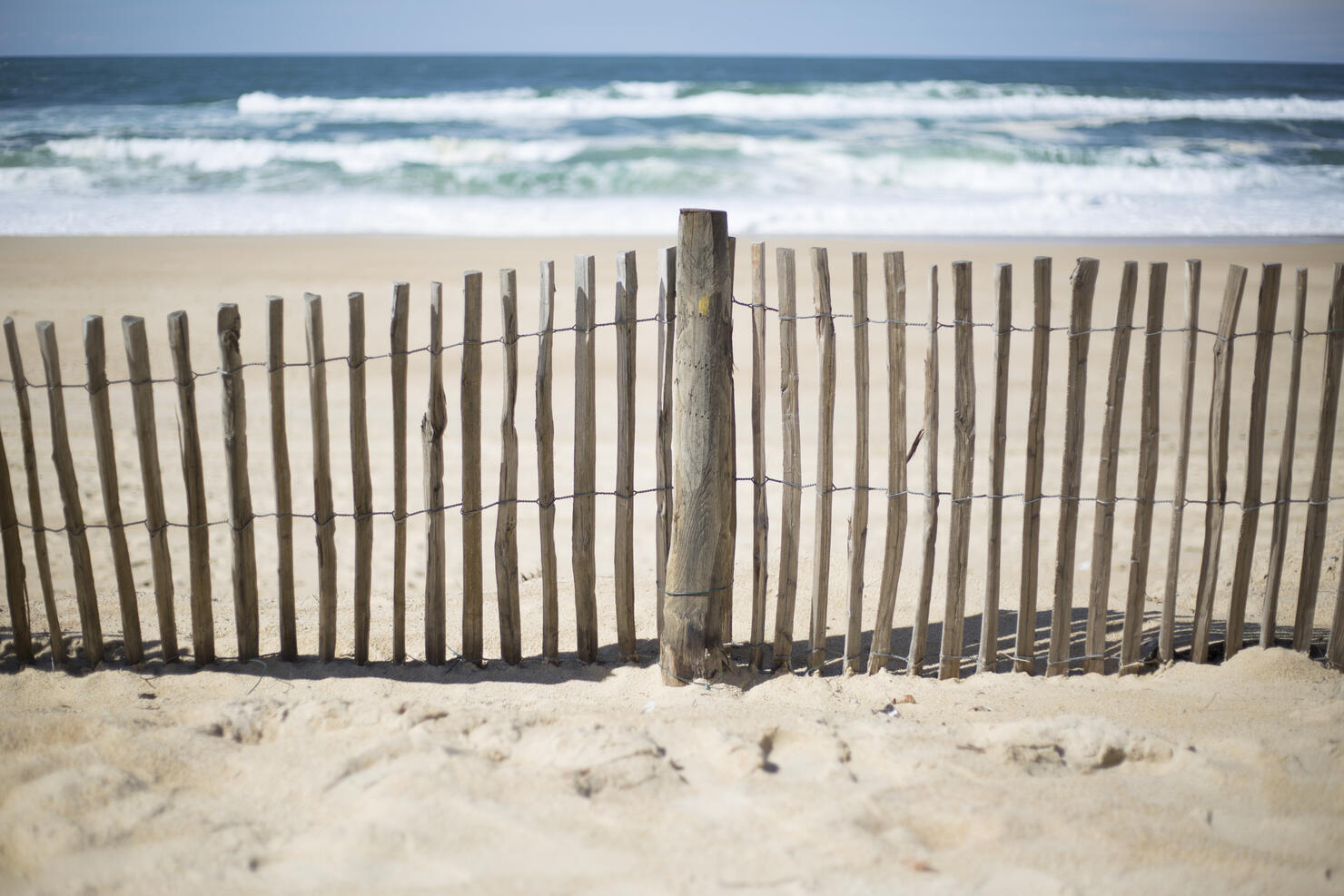 Wooden fence in beach. France