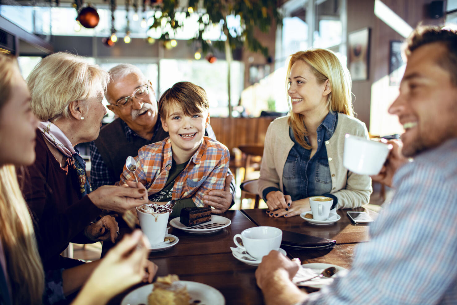 Family in a Cafe