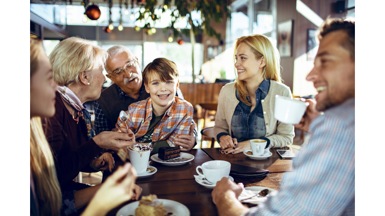 Family in a Cafe
