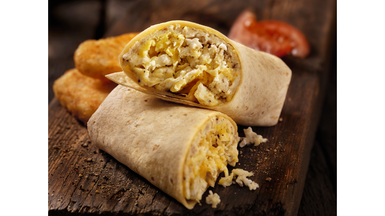 Scrambled Egg and Cheese Breakfast Wrap