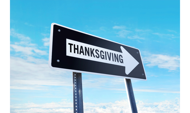 "Thanksgiving" traffic sign