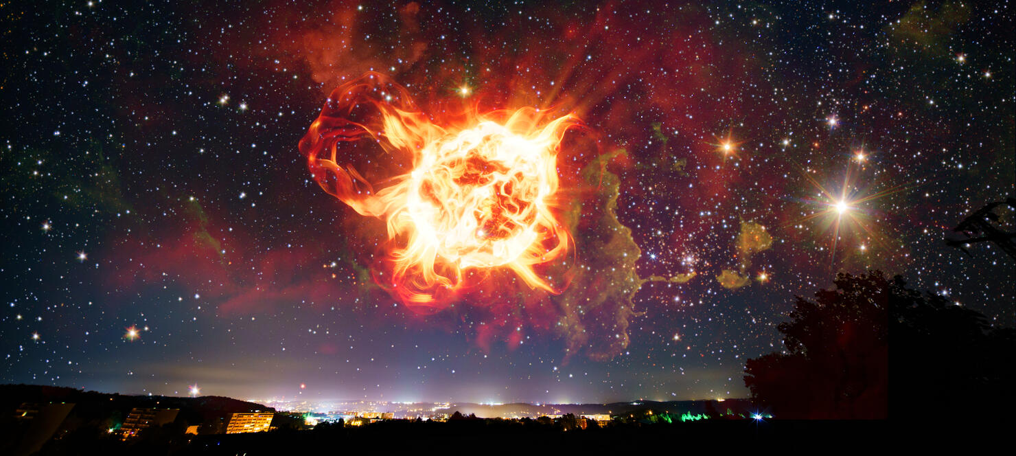 Asteroid explosion, conceptual image