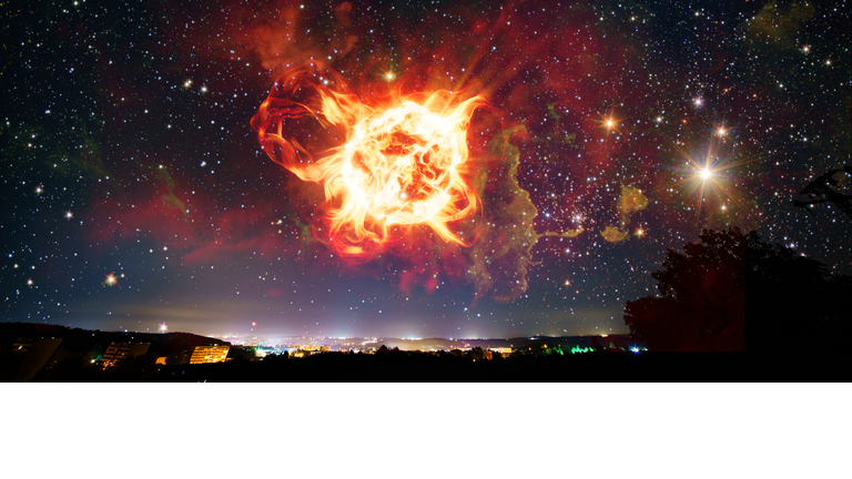 Asteroid explosion, conceptual image