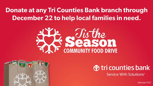 Tri Counties Bank Kicks Off Annual Food Drive in Support of The Salvation Army