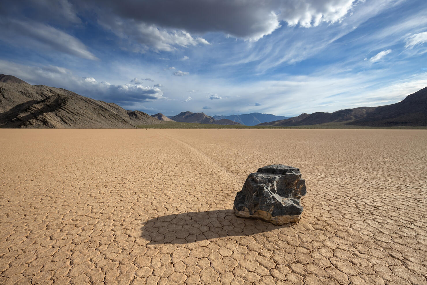 Moving rock on Racetrack Playa, Death Valley National Park, CA