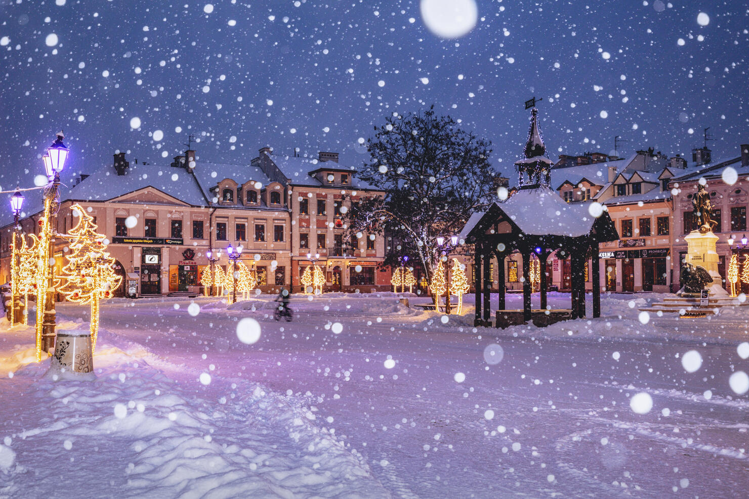 Snowing in Rzeszow