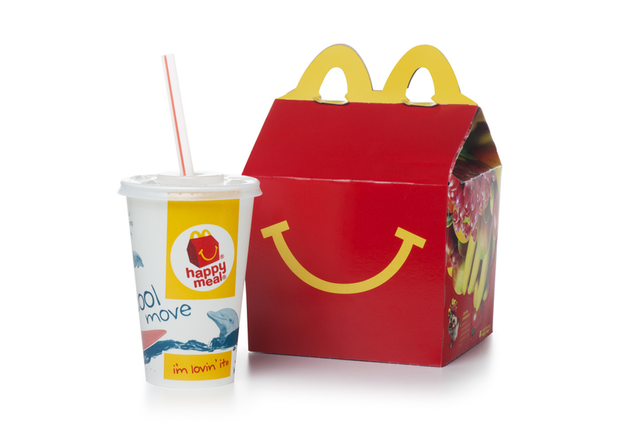 McDonalds Happy Meal on White