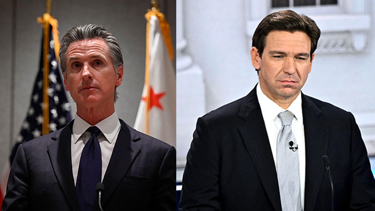 Gavin Newsom and Ron Desantis