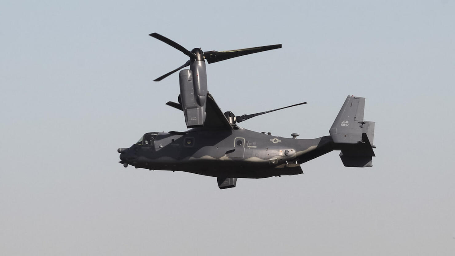 The U.S. Air Forces CV-22B Aircrafts Fly Over Kyiv