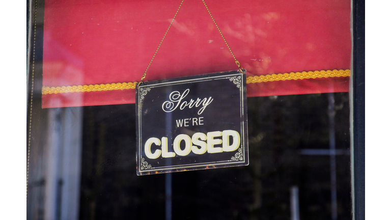 'Sorry, we're closed' sign